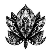 tatuaje de flor de loto vector