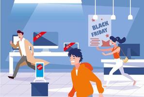 group of people in day black friday vector