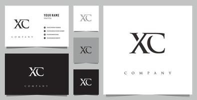 initial XC logo and business card vector