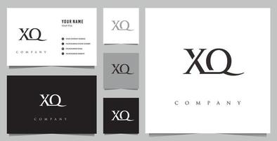 initial XQ logo and business card vector