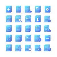 Document icon set vector flat for website, mobile app, presentation, social media. Suitable for user interface and user experience.