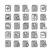 Document icon set vector flat line for website, mobile app, presentation, social media. Suitable for user interface and user experience.