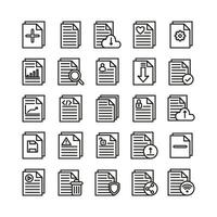 Document icon set vector flat line for website, mobile app, presentation, social media. Suitable for user interface and user experience.