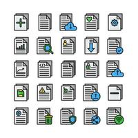 Document icon set vector line for website, mobile app, presentation, social media. Suitable for user interface and user experience.