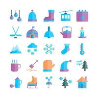 Winter icon set vector flat for website, mobile app, presentation, social media. Suitable for user interface and user experience.