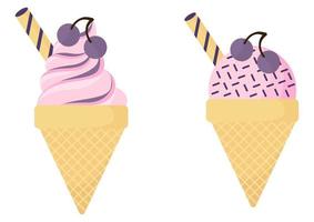 illustration of grape ice cream vector