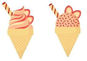 illustration of strawberry ice cream vector