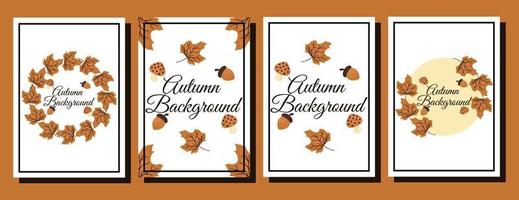 collection of backgrounds with autumn theme vector