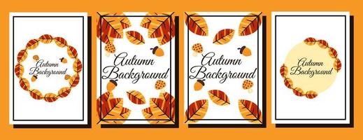 collection of backgrounds with autumn theme 3 vector