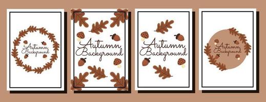 colección de fondos con tema de otoño 4 vector