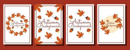 collection of backgrounds with autumn theme 6 vector