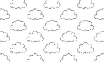 hand drawn cloud pattern vector