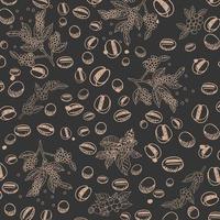 Coffee bean pattern. Vector.