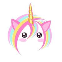 lindo unicornio mágico. ilustración vectorial de una cabeza de unicornio. vector