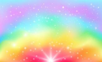 Rainbow background with stars. vector