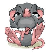 Vector image of a gray mouse. Cartoon style. EPS 10