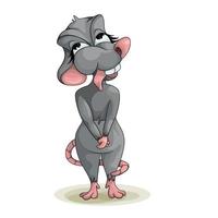 Vector image of a gray mouse. Cartoon style. EPS 10