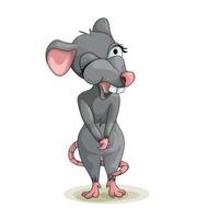 Vector image of a gray mouse. Cartoon style. EPS 10