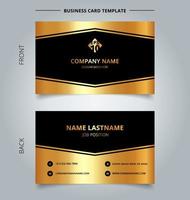 Creative business card and name card template luxury geometric graphic golden color on black background vector