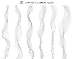 Set of abstract gray wave isolated on white background. vector