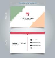 Creative business card and name card template geometric triangle pastels color on white background. vector