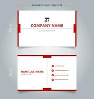 Creative business card and name card template technology geometric red color minimal background. Abstract concept and commercial design. vector