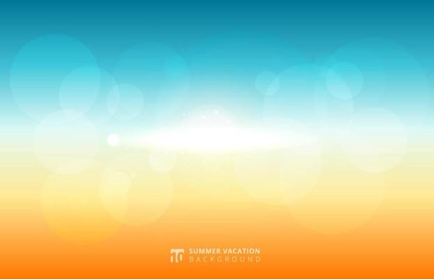 Abstract blurred sky sunlight summer with nature and bokeh sun flare light background.