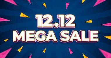 1212 mega sale text with abstract geometric background vector