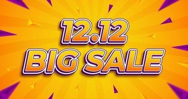 1212 big sale text, sale and discount banner template with abstract background vector