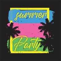 fiesta de verano elegante diseño de camiseta de tipografía vector