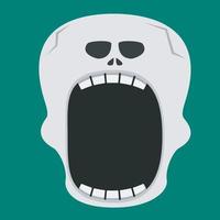 Big Skeleton Character Head  and Open mouth , Vector and Illustration.