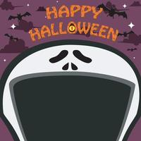 diseño de personajes de halloween. con carácter de grito. cara grande y boca abierta. en gravefield vector