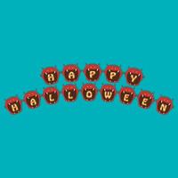 Happy Halloween Text On Devil Head Character vector