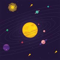 planets orbiting universe vector