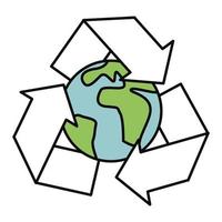 recycle arrows in earth vector