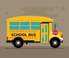 bus school scene vector