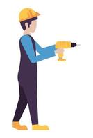 worker with drill vector