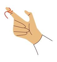 hand with red tape vector