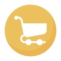 button with shopping cart vector