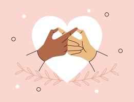 lovers hands in heart vector