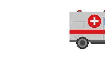 ambulância ilustrada em um fundo video