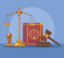 law book and balance vector