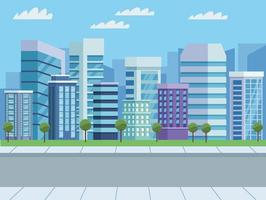 ten buildings urban vector