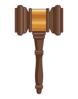 wooden judge gavel vector