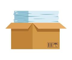 pile paper sheets in box vector