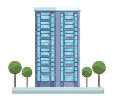 city building and trees vector