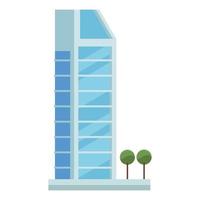 building front and trees vector