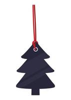 christmas tree tag vector