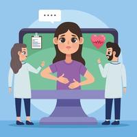 woman patient in desktop vector