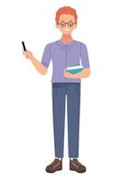 male teacher with book vector